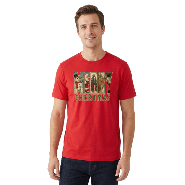 Merry Christmas T-Shirt – Bold Festive Graphic Tee, Unisex Holiday Shirt, Soft Cotton Gift for Men & Women