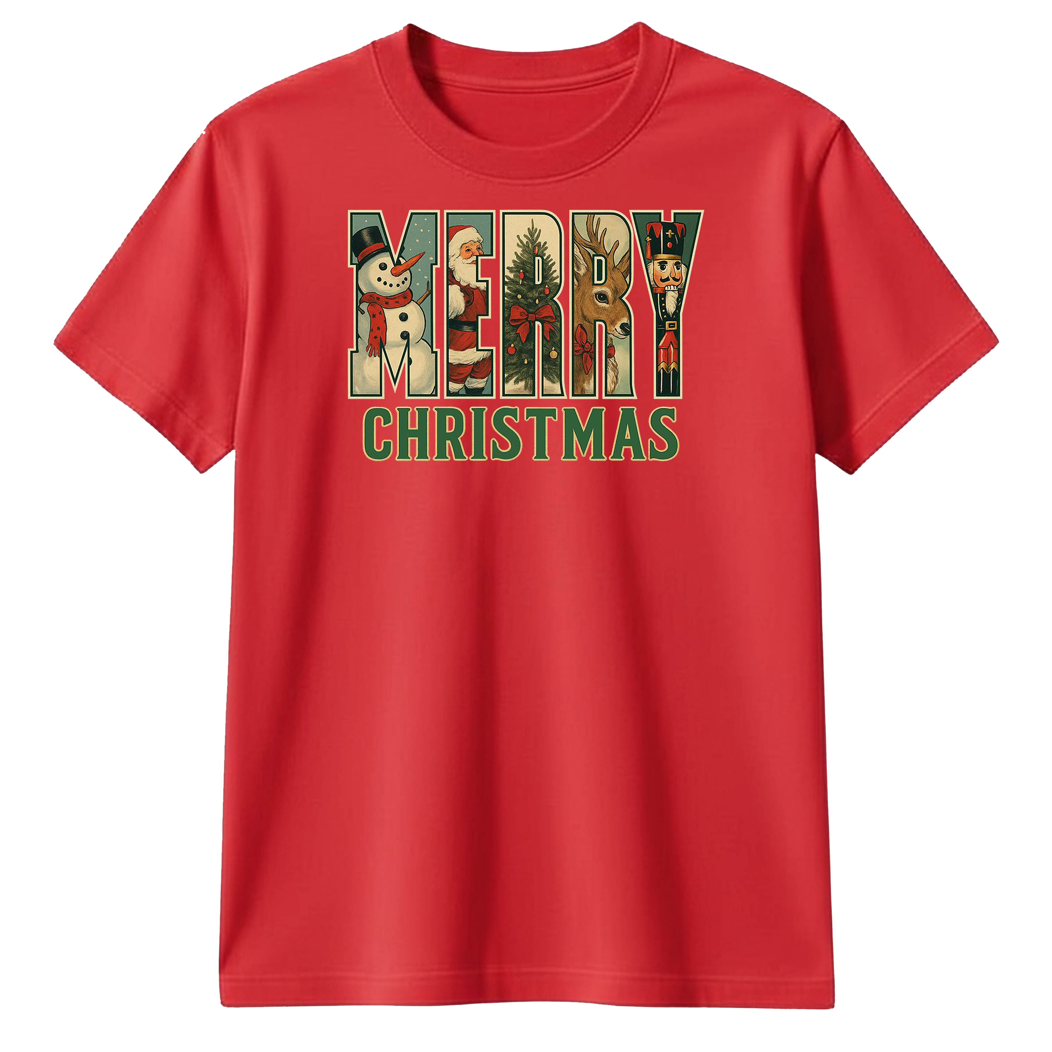 Merry Christmas T-Shirt – Bold Festive Graphic Tee, Unisex Holiday Shirt, Soft Cotton Gift for Men & Women